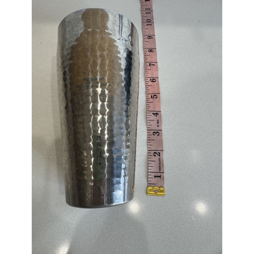 Hammered‎ Stainless Steel Cocktail Shaker 3-Piece Cobbler Style Silver Barware - Picture 5 of 6